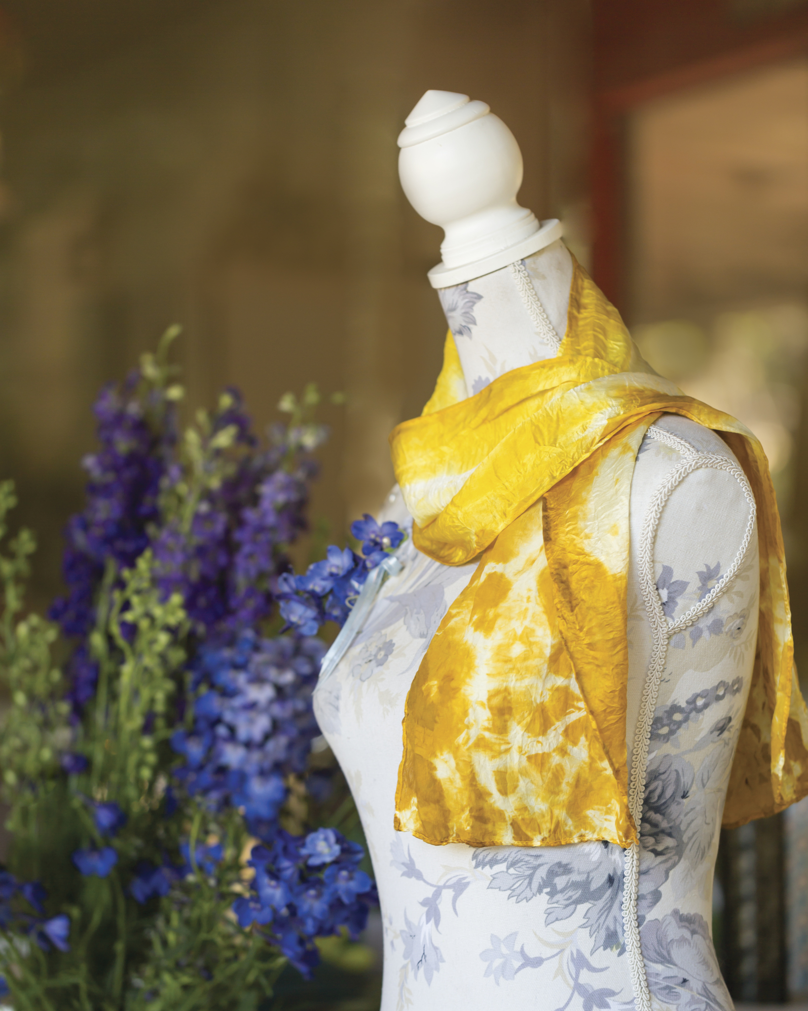 marigold dyed scarf